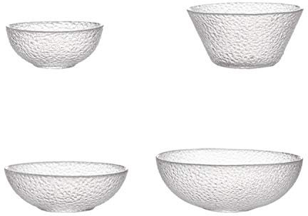 XCXDX Ensemble De Saladier en Verre Transparent, Soupe en Cristal, Sûr Et sans Plomb, 4 Pièces