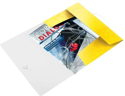 Leitz WOW Eckspannermappe aus Kunststoff, A4, Gummizugverschluss, Gelb, WOW, 45990016