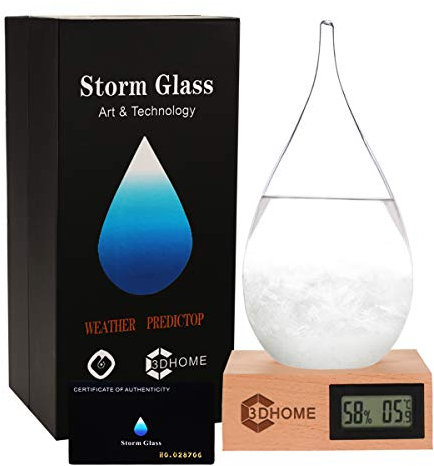 3DHOME Storm Glass Verre tempête Stations météorologiques Goutte d'eau Prédicteur météo Prévisions créatives Style Nordique Verre décoratif (XX-Large)