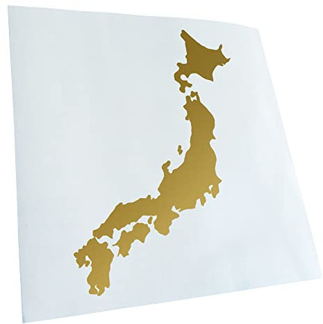 Kiwistar - Autoaufkleber - Japan Umriss Kontur - Gold - 40x30cm - Heckscheibe Auto Aufkleber wetterfest für Kfz LKW Mofa Truck - Sticker außen selbstklebend Tuning Zubehör für Fenster Fahrzeug Scheibe