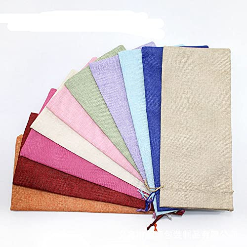 NC 10Pcs Hessische Weinflasche Geschenktüten mit Kordelzug Weihnachten Sackleinen Weinbeutel Natürliche Jute Sackleinen Champagner Flaschentasche Jute Rotwein Geschenkbeutel