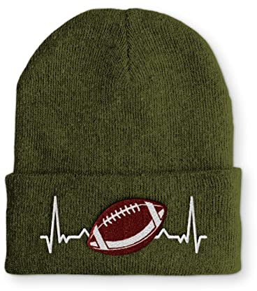 Heartbeat American Football Herzschlag Mütze Beanie für den Footballfan