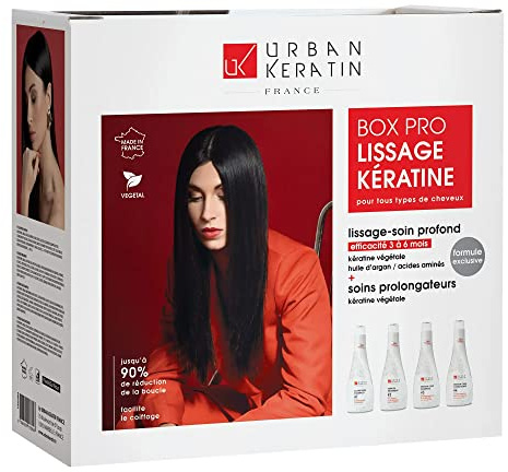 Urban Keratin - Kit de Lissage 2400ML - Base de Plante - Neutre - Liquide - Pour Tous Types de Cheveux