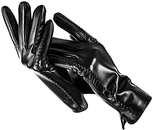 Gestreifte Lederhandschuhe Damen, Farbe Leder Damenhandschuhe, Leder Damen Lederhandschuhe, Mode Fäustlinge Damen