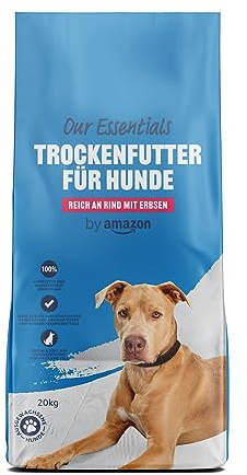 by Amazon Trockenfutter für Hunde, Reich an Rindfleisch mit Erbsen, 20kg