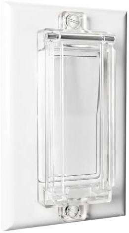 Light Switch Guard, ILIVABLE Child Proof Rocker Switch Plate Cover Prevents Kids or Accidental Turned On/Off Switch While Allowing Access (Clear, 2 Pack)