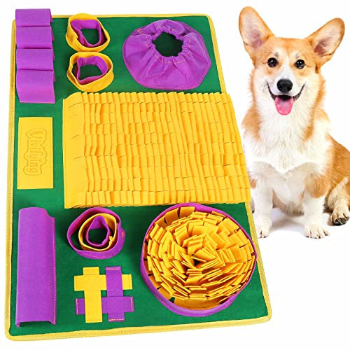 Vivifying Schnüffelmatte für Hunde, interaktives Hunde-Puzzle-Spielzeug für Langeweile und geistige Stimulation, Schnüffelmatte hilft Welpen und Katzen, langsames Fressen und Beschäftigung zu halten