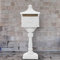 BaraSh Boîte aux Lettres sur Pied Aluminium Vintage Antirouille Blanc,Boîte De Rangement De Jardin,Coffre De Stockage,Boîte De Stockage,