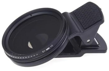 37 mm ND 2-400 Kamera-Objektivfilter, Handy-Kamerafilter mit Universal-Objektivclip, Smartphone, Neutraldichtefilter, Zirkular-Polarisationsfilter