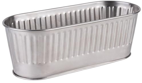 APS 11752 Vassoio/cestino per posate, cestino per pane, cestino per piante, 29,5 x 12 cm, altezza 10 cm, 2 litri, acciaio inox, nero