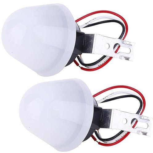 Greluma 2 Pz Fotointerruttore AC 220 V 10 A, interruttore sensore fotocellula 85-265 V, interruttore sensore illuminazione stradale regolabile on/off automatico, interruttore sensore fotocontrollo