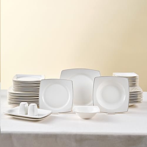 Karaca Vesta Gold 12 Personen Geschirrset, 52 Teilig, Elegantes und Stilvolles Design, Porzellan mit Goldakzenten, Ideal für Besondere Anlässe und den Täglichen Gebrauch, Hochwertig und Langlebig