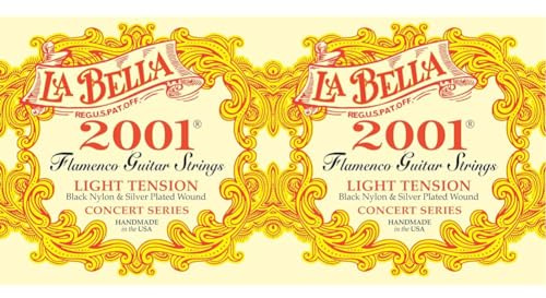 La Bella Flamenco 2001 LT, Saiten für Konzertgitarre, Light Tension (Packung mit 2)