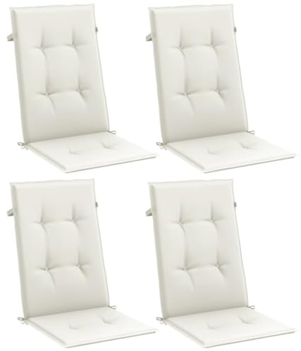 vidaXL Hochlehner-Auflagen 4 STK. Melange Creme 120x50x4 cm Stoff