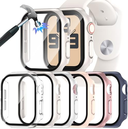 JDBLHM 6 Packs Case for 46mm Apple Watch Series 11(2025)/Series 10 with Tempered Glass Screen Protector,Protective Bumper and Slim Face Cover for iwatch Serie11/Serie10 46 mm Accessories