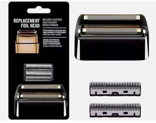 BY MIA Replacement Foil & Cutter Set | for BaByliss Pro FX 01/02 Shavers Black| Professional Cutting (Black)
