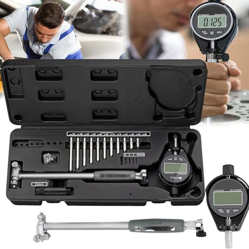 Bohrungslehre, Bohrungslehre Messuhr Set 50-160 mm Innendurchmesser Messuhr Aluminiumlegierung Hohe Präzision 0,01 mm Dial Bore Gauge Industriemesswerkzeug für tiefe Motorzylinder Messung