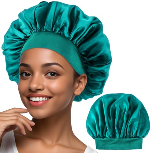 COMNICO Schlafmütze Satin Bonnet für Herren, Nacht Schlaf Mütze Verstellbare Schlafmütze