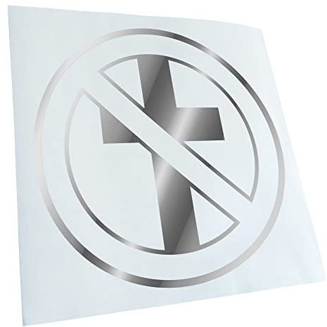 Kiwistar - Autoaufkleber - Chrom - 11x11cm durchgestrichenes Kreuz Aufkleber für Auto, Laptop, Fahrrad, LKW, Motorrad Mehrfarbig JDM Decal Racing