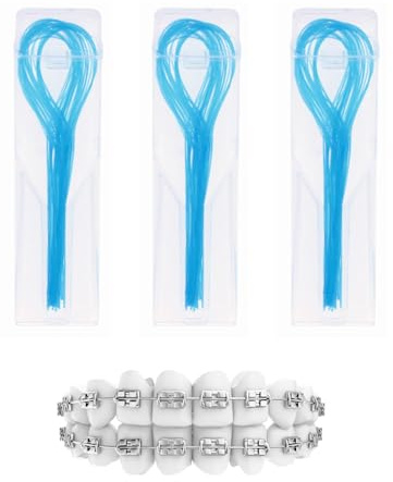 150 Stück Zahnseide Für Brücken,Zahnseide Superfloss,Zur Tiefenreinigung Von Zähnen, Zahnspangen, Brücken Und Implantaten(Blau)