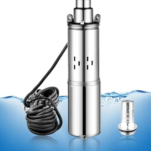 24V DC Solar Deep Well Pump,260W Submersible Water Pump,131FT Lift,Solar Powered Water Pump for Industrial, Irrigation and Home Use (20.8, Liters Per Minute)