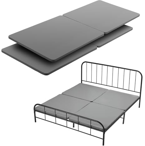 VEVOR King Size Bunkie Board Bettbrettlatten (2000 x 1880 x 38 mm) mit 200D Oxford-Stoff, Holzmatratzenauflage für Kingsize-Bett, einfach zu montierende Unterstützung unter der Matratze, 4-TLG. Grau