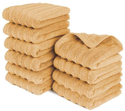Pure Label Gästehandtuch 10-TLG. 10x30x50cm 100% Baumwolle weich, Safran | Spürbar weich, saugstark und ideal für Bad, Gäste und täglichen Komfort