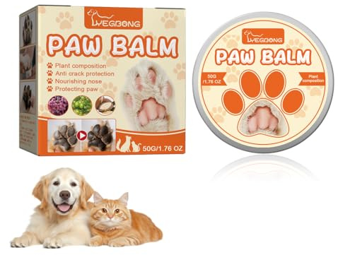 DIFLAX Pfotenbalsam Für Hunde Und Katzen, Rissige Pfoten Regenerieren & Stärken, Natürlicher Pfotenschutz, Trockene Pfoten Heilen, Hundepfoten Balsam Katzenpflege(50g)