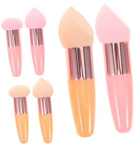 Beatifufu 6 St Makeupsvampar för Ansikte Blandningspuffar i Rosa och Hudton Multifunktionella Foundation-svampar för Våt och Användning Jämn Applicering Flytande Kräm och Puder