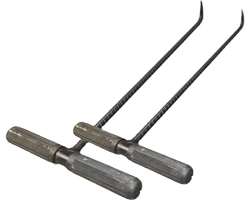 Heavy-Duty Manhole Cover Hook 2pcs 60cm T-Style Handle Crowbar Tool Portable Steel Lifter for Easy Drain Access Sewer Lids & Irrigation Box Maintenance