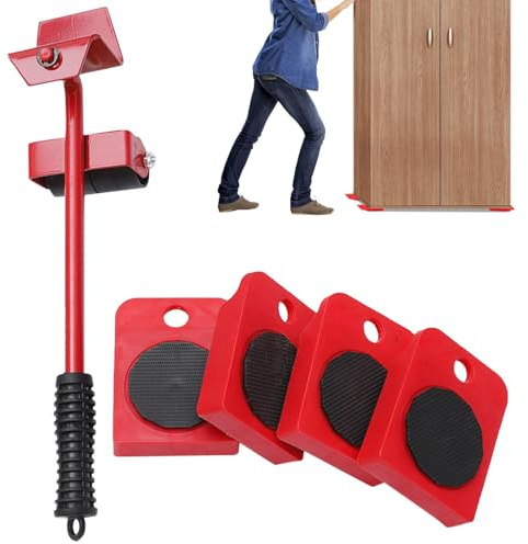 Kit de déménagement de Meubles Robuste – Outil de Levage et de Glissement pour Articles ménagers | Levier en avec Patins antidérapants, Ensemble de déménagement Portable pour Tables, chaises