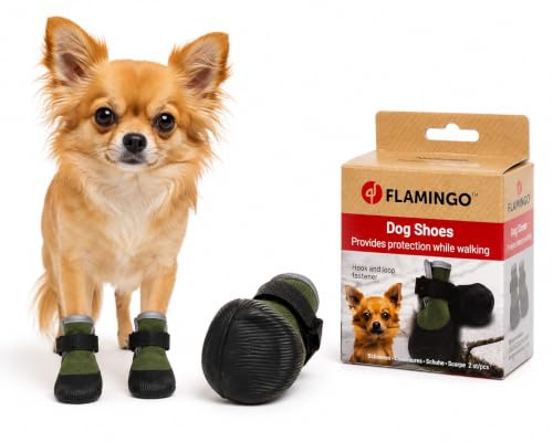 hundeschuhe - Magna - 2 Stück - grün - XXS - 3,4x3,6x7 cm - Polyester - weiche Sohle - rutschfest - reflektierend