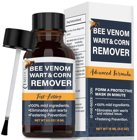 MEOLY Bee Venom Skin Wart Remover: Fast-Acting 20% salicylic Acid Skin Wart Remover for Plantar Wart, Genital Wart