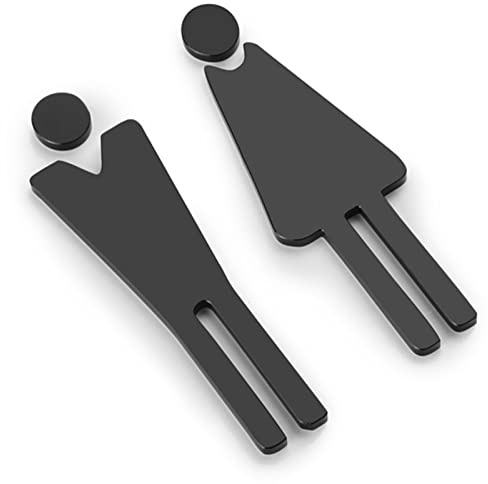 Segnaletica per servizi igienici, Cartelli for bagni maschili e femminili, cartelli for in alluminio spazzolato, decorazioni for porte da bagno, for uffici, aziende ristoranti(A)
