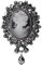 Xuniu Pendentif Vintage Camée Style Victorien pour Mariage Femmes Argent