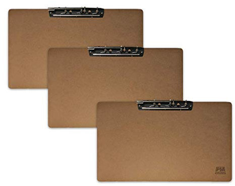 Paper Merlin Lot de 3 planchettes à pince horizontales en MDF 19 x 11 cm avec grand clip