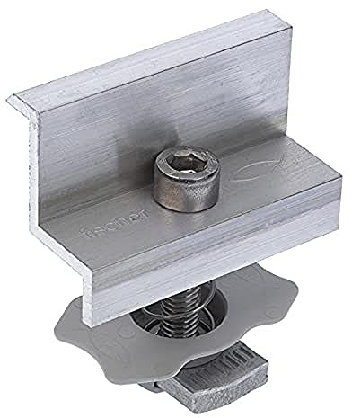 Fischer, Morsetto finale PM F 40 per moduli fotovoltaici con cornice in alluminio (10 Pezzi)