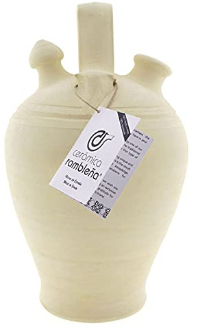 CERÁMICA RAMBLEÑA | Base de cruche en terre cuite traditionnelle Vuelta de La Rambla (Córdoba) | 100% fait main | 4 litres | Écho | Plaque NON incluse