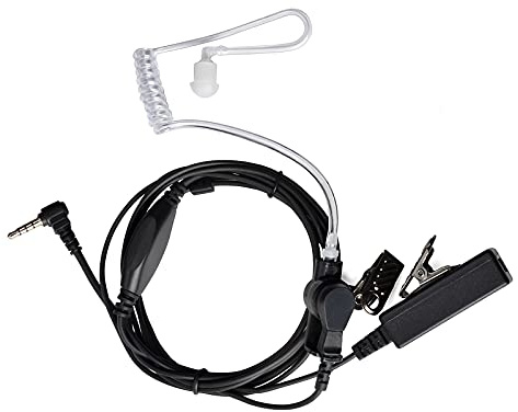 HYS Ohrhörer Schallschlauch 3,5 mm Kopfhörer transparent Eingebautes Mikrofon PTT Security Headset Kompatibel mit Baofeng UV3R BF-T1 BF-T6 Funkgerät