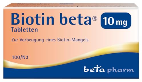 BIOTIN beta 10 mg Tabletten - Biotin 10 mg hochdosiert (Vitamin B7), 100 St | Vitamine für gesundes Haarwachstum - für feste Nägel - Vitaminpräparat - ohne Zusatzstoffe - für Erwachsene
