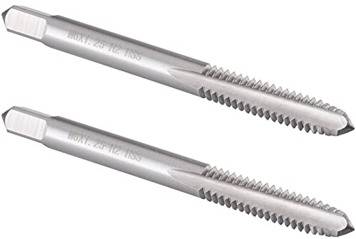 Burkit 2 Stück M6 x 1,25 Gewindegewindegewindebohrer rechts, HSS M6 x 1,25 gerade, gerillte Maschinengewindebohrer