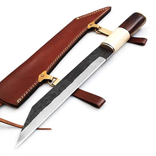 Generisch Wikinger messer mit Leder/Messing Scheide handgeschmiedetl MAQ1760 1095 Stah
