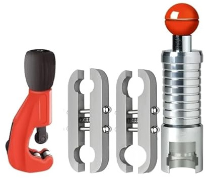 GASFRIGO - Kit cartellatrice tubi inox flessibili 1/2 3/4 1 11/4 completo di dime DN12X-DN15 e DN20-25 e tagliatubi