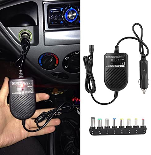 KOSDFOGE Cargador Universal para Automóvil para Computadora Portátil 80 W, Adaptador Viaje DC 15V 16V 18V 19V 20V 24V con 8 Enchufes para IBM Thinkpad Toshiba Fujitsu y Más Computadoras Portátiles