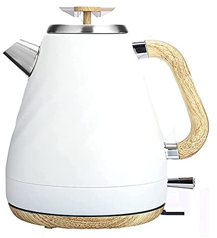 Bouilloire électrique rétro de 1,8 L avec Corps d'ondulation de l'eau 1800 W Arrêt Rapide Chauffe-Eau Base détachable Automatique en Acier Inoxydable, Bouilloire Comfortable Anniversary