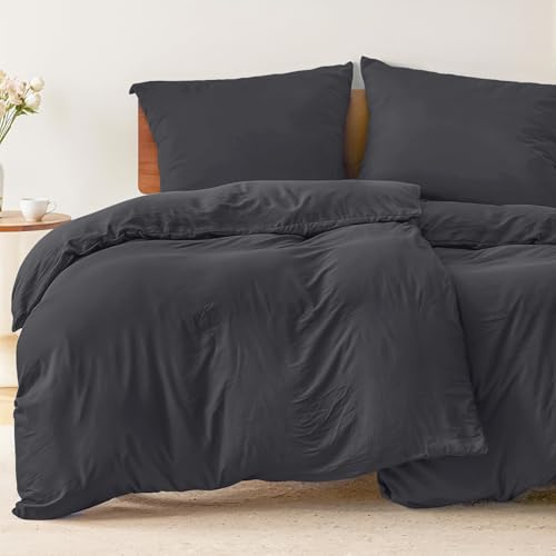 Dreamzie 2 påslakanset 135x200 cm med 2 örngott 80x80 cm - Mörkgrå - 135x200 bäddset i 100% mikrofiber - 4 delar - Certifierad kemikaliefri (Oeko-Tex) | Mörkgrå · sängkläder · 100 % mikrofiber · 4 delar · blixtlåsförslutning OEKO-TEX · lättskött · stryk inte