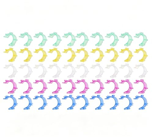 50 Stück Spulenhalter Clips, Nähspulen Kleine Clips Bunte Fadenklemmen | Kunststoff Spulen Faden Nähclips Halter Werkzeug Anti Tangling Bobbin Buddies für Organisieren von Garnrollen