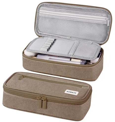 WEMATE Federmäppchen Federtaschen Mäppchen Etui Stifte 5 Fach, Große Kapazität Pencil Case Großes Federmäppchen Tasche Halter Schreibwaren Zippered Desk Organizer