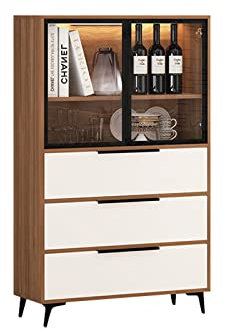 MOOWI Weinschrank Weinlagerschrank, Buffet-Sideboard mit Schublade, Kaffeebarschrank for Spirituosen und Gläser, ideal for Küche, Wohnzimmer, Esszimmer Barschrank (Size : L)