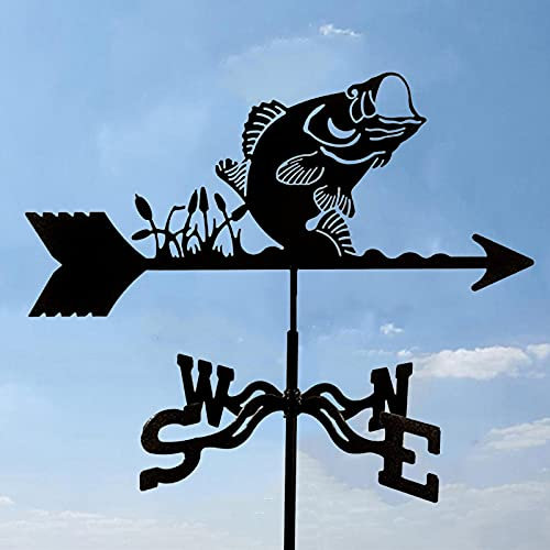 Wetterfahne aus Edelstahl, langlebig, Fische, Motorräder, Delfine, Autos, Silhouetten, Retro-Bauernhofszene, Gartenpfahl, Innenhof, Metall-Windfahne, Ornament, Windfahne des Innenhofs, Eisenkunst